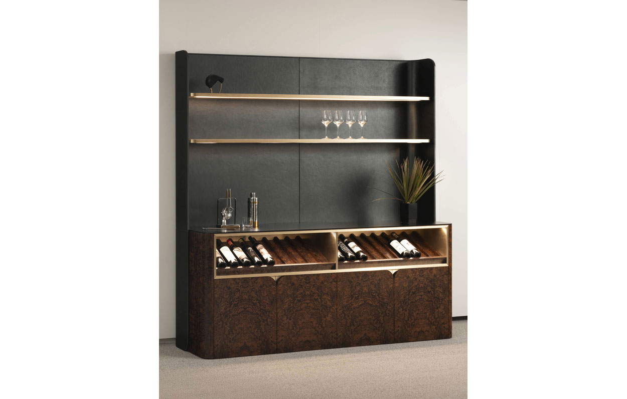 Cloak Bar #172 Walnut Burl + #318 Champagne Stainless Steel 1