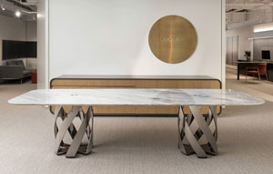 Ribbon Confernce Table #317 Polished Mirror Black + COS 1 - thumb