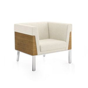 Ava Wood Back Lounge Chair - thumb