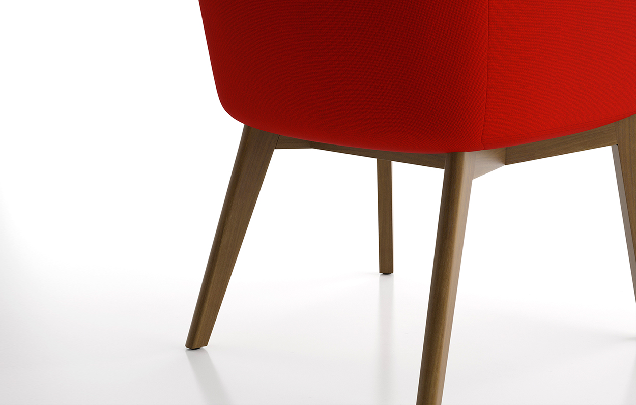 Bing Guest Chair Wood Legs