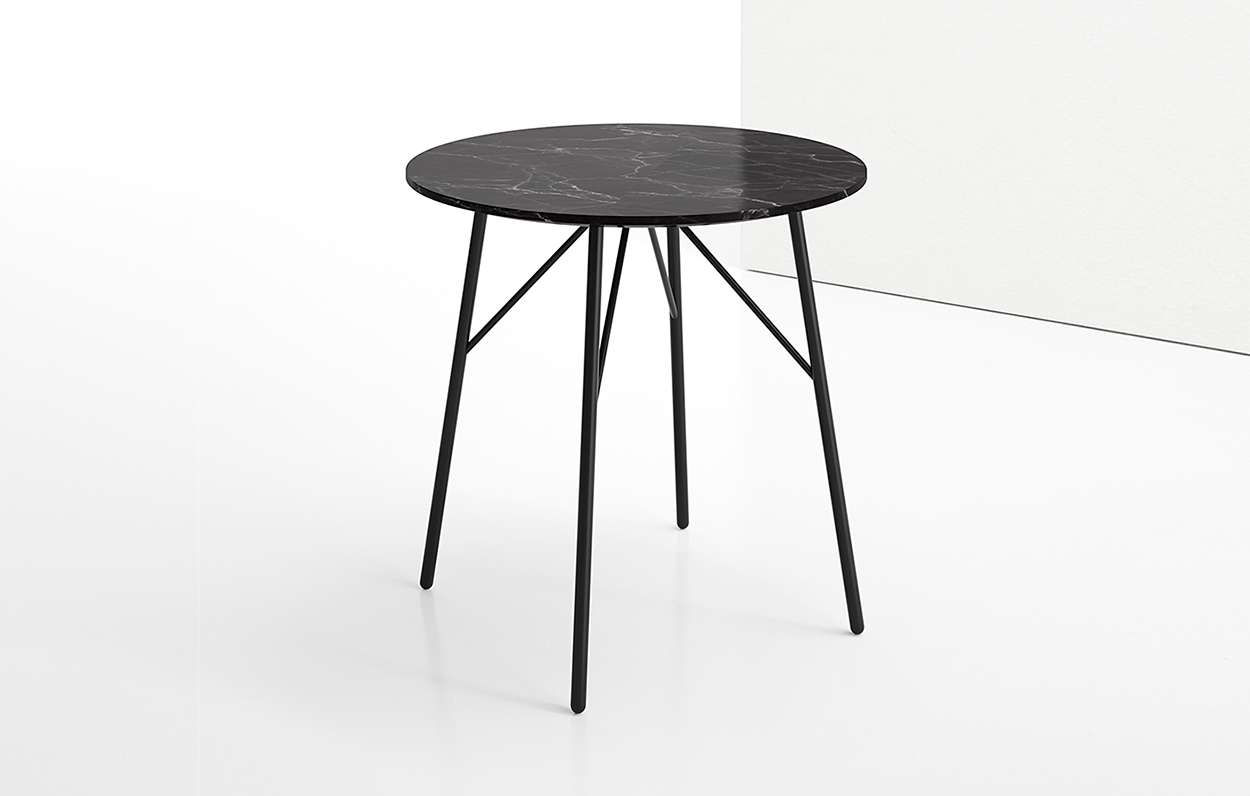Bing Side Table Round Stone Top