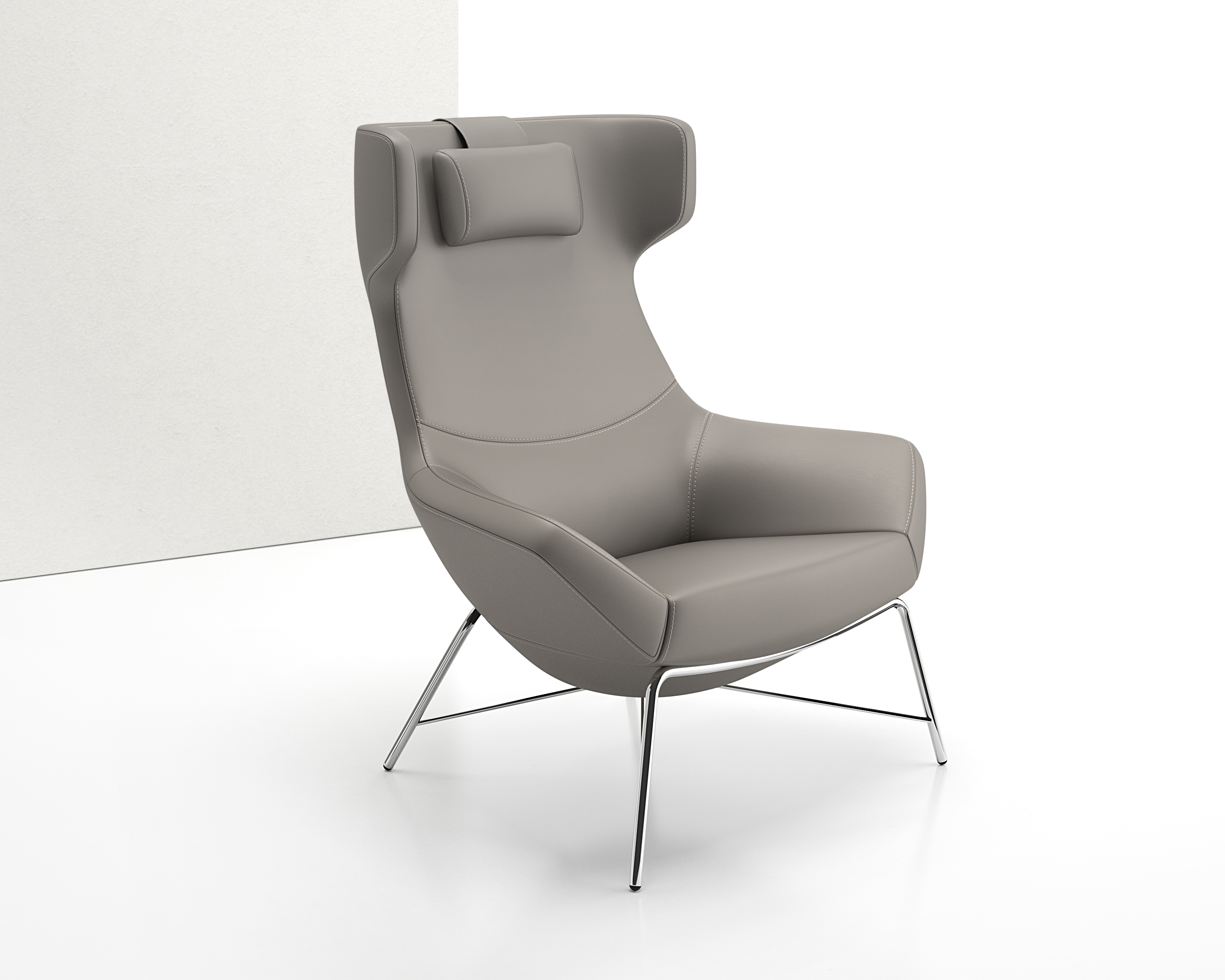 Bing Wing Back Luxe Lounge Tubular Base