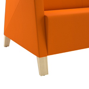 Caid Mid Back Lounge Chair Wood Leg - thumb