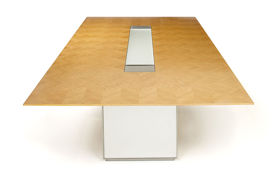 Dialogue™ Rectangular Table with Frosted Mirror Panel 