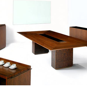Dialogue™ Conference Room with Rectangular Table, Service Credenza, Podium, and Mobile Cart - thumb