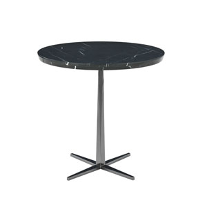 Facet Table - Round Nero Marquina Stone Top - thumb