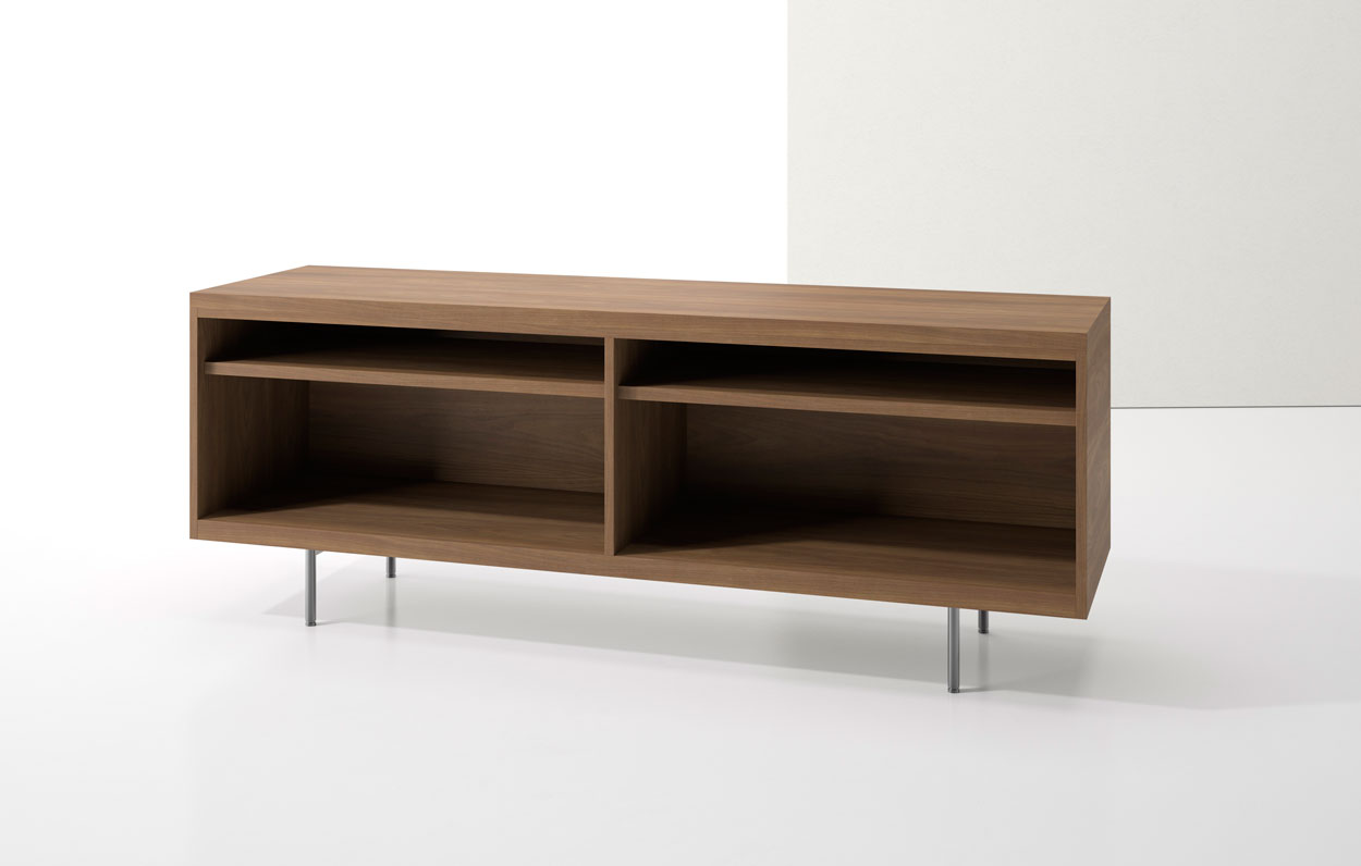 Index R™ Credenza Metal Legs with Two Open Shelves