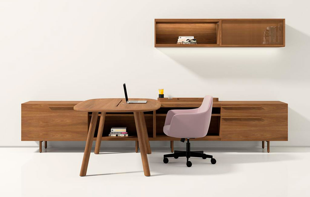 Index R™ Credenza and Overhead with Ellipsis Table
