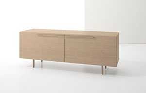 Index R™ Credenza Wood Legs With Two Large Drawers - thumb