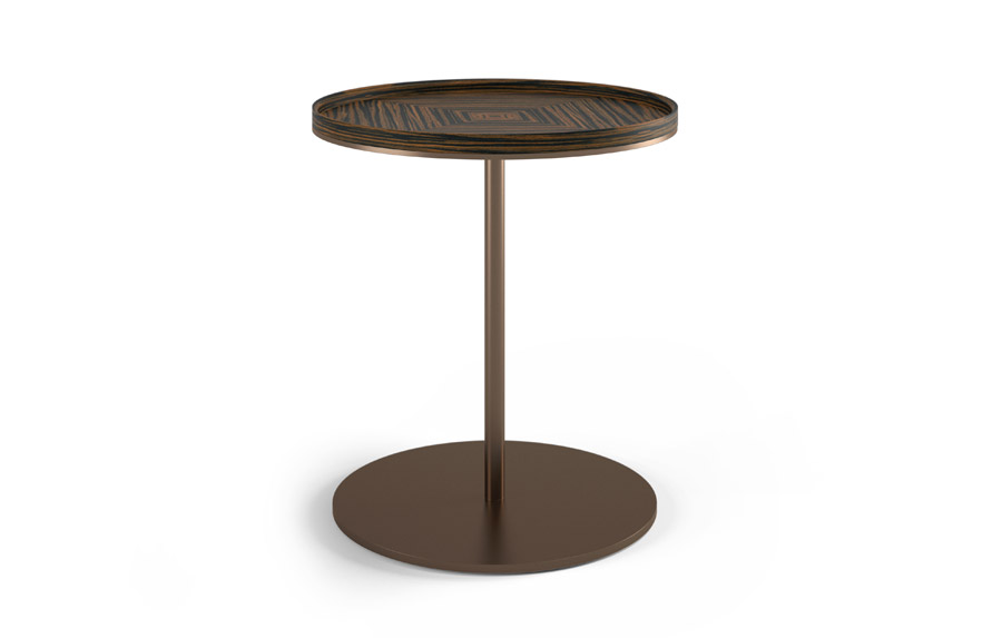 Plateau Round Side Table Decca Contract, Small Round Side Table Dark Wood